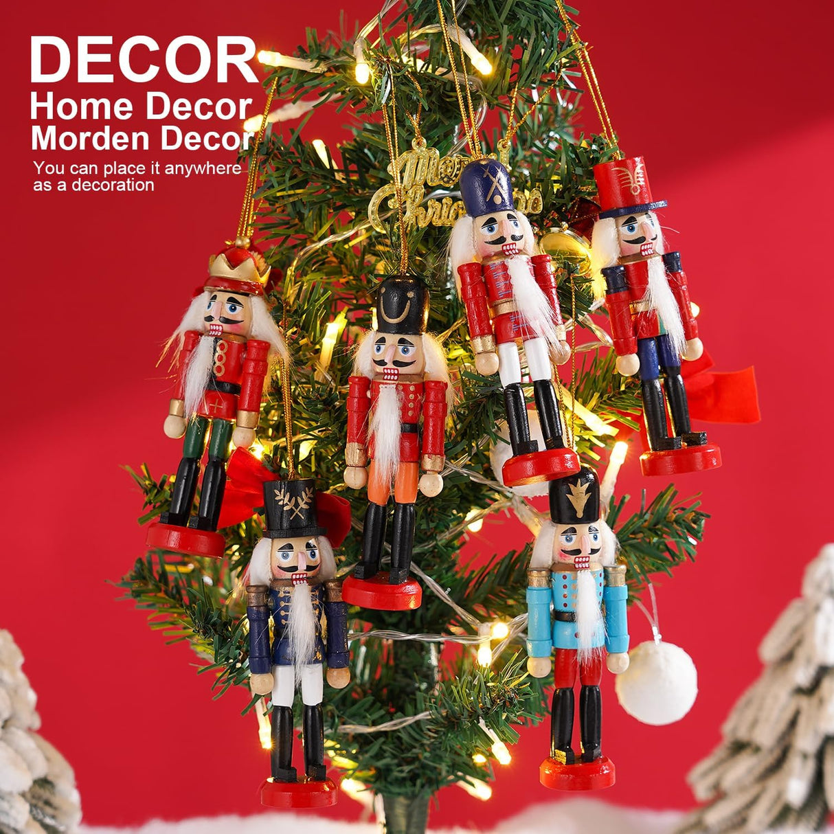Adornos Navideños Nutcracker COMBIUBIU, Figuras de Madera