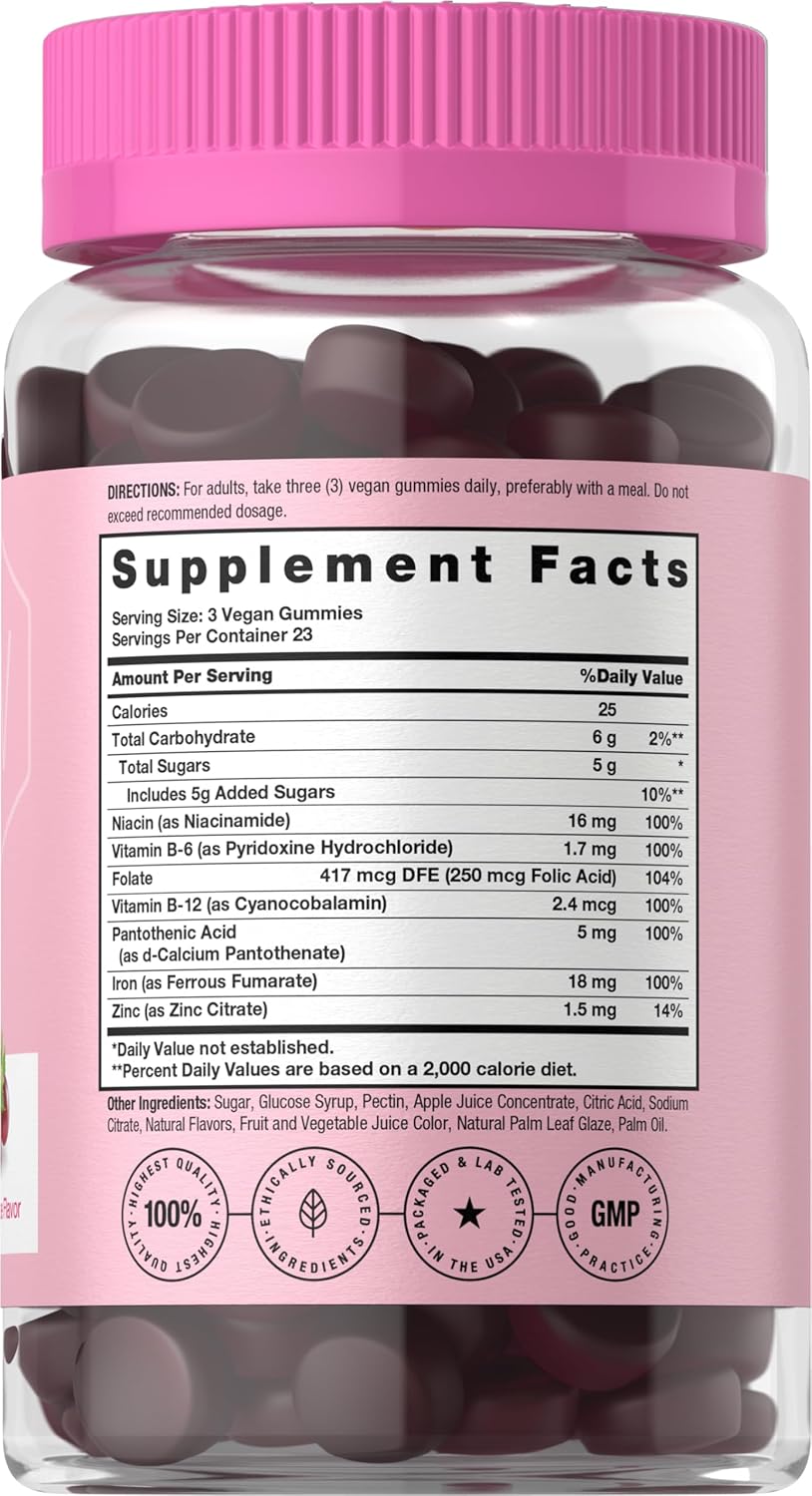 Jaleas de Hierro Horbäach para Mujeres | B Vitamins | 70 Uds
