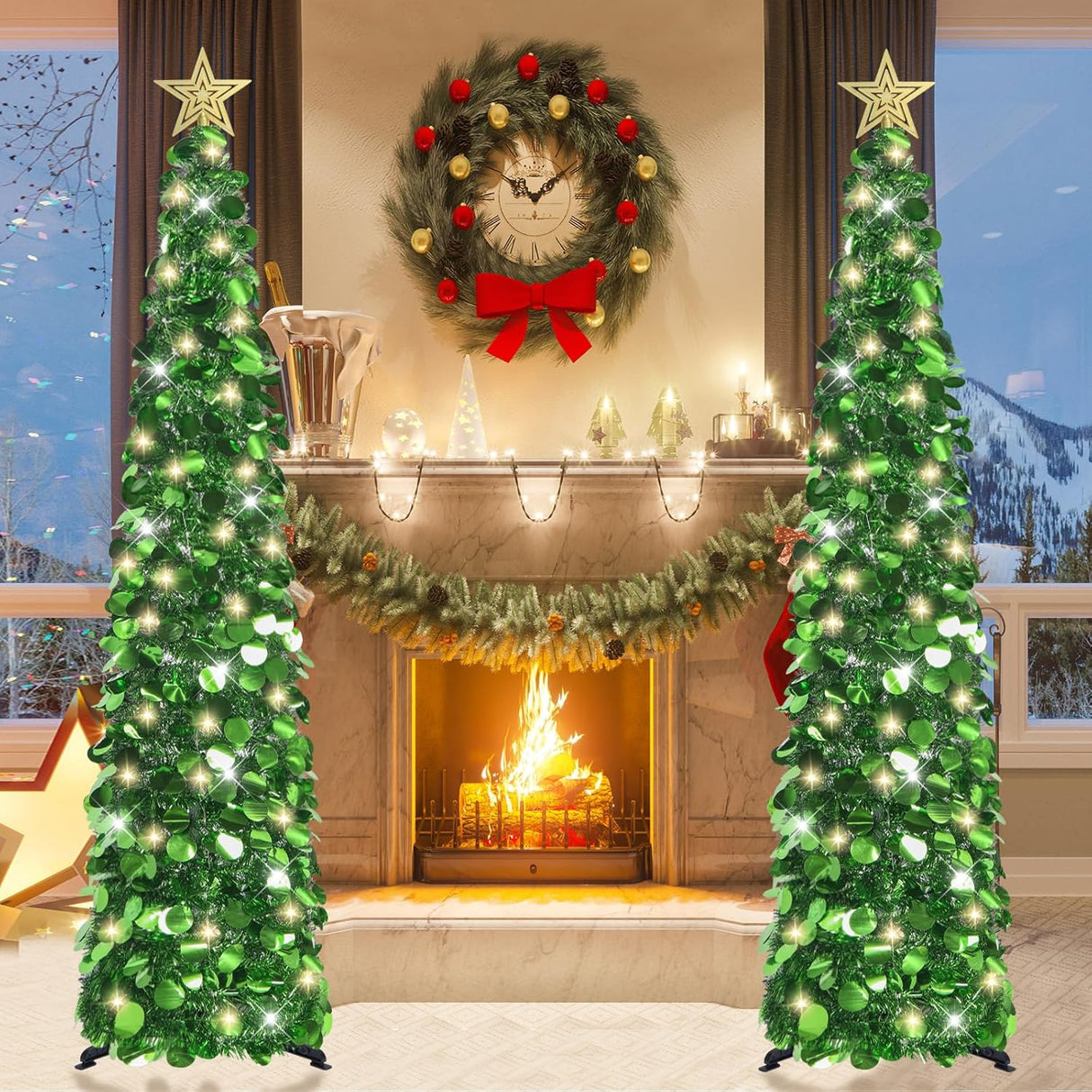 Árbol de Navidad Pop-Up 5 FT con luces y temporizador