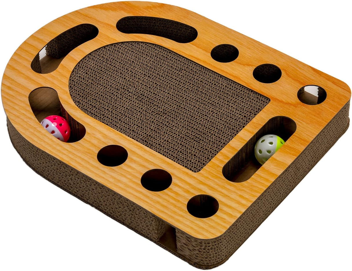 Rascador rectangular corrugado para gatos caja interactiva