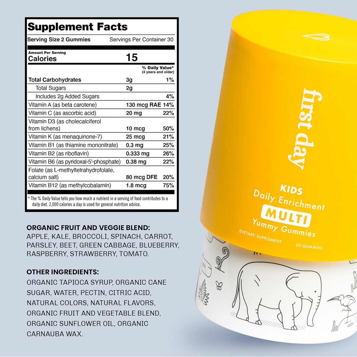 Suplemento Gomitas multivitamínicas diarias para niños
