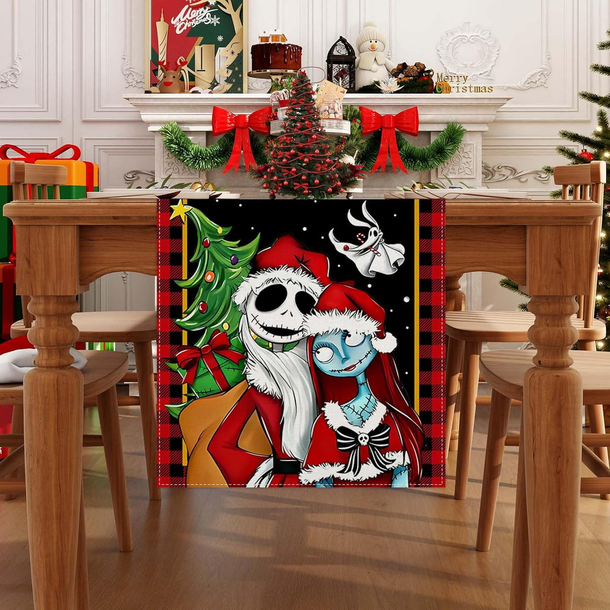 Caminera de Mesa Navidad Jack Skellington y Sally 72 Pulgadas
