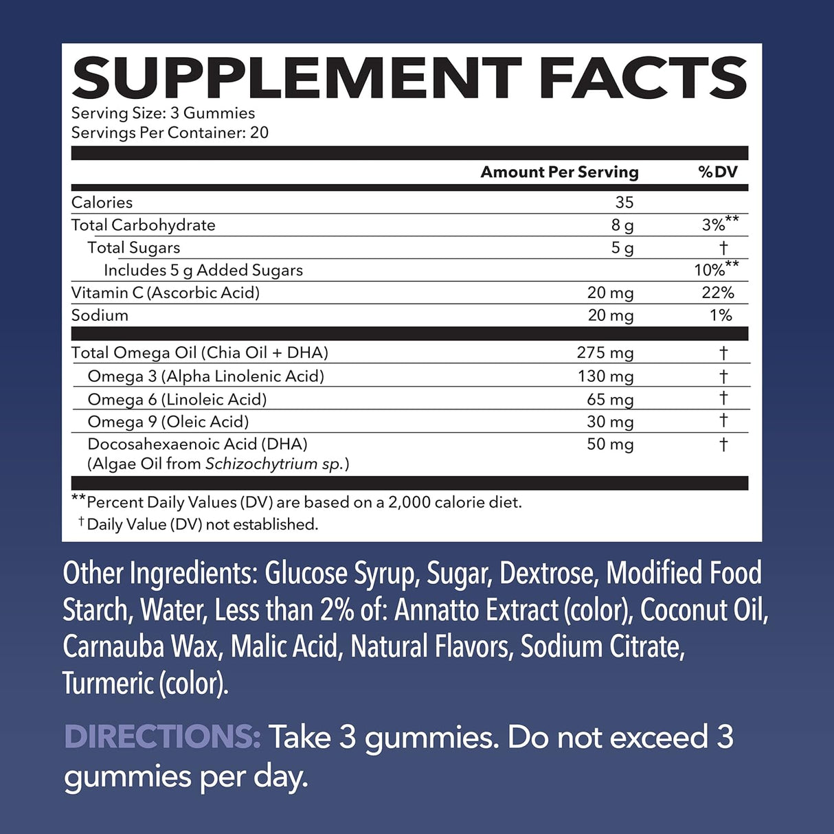 Gomitas Omega 3-6-9 + DHA Vegetarianas Apoyo Integral Adultos