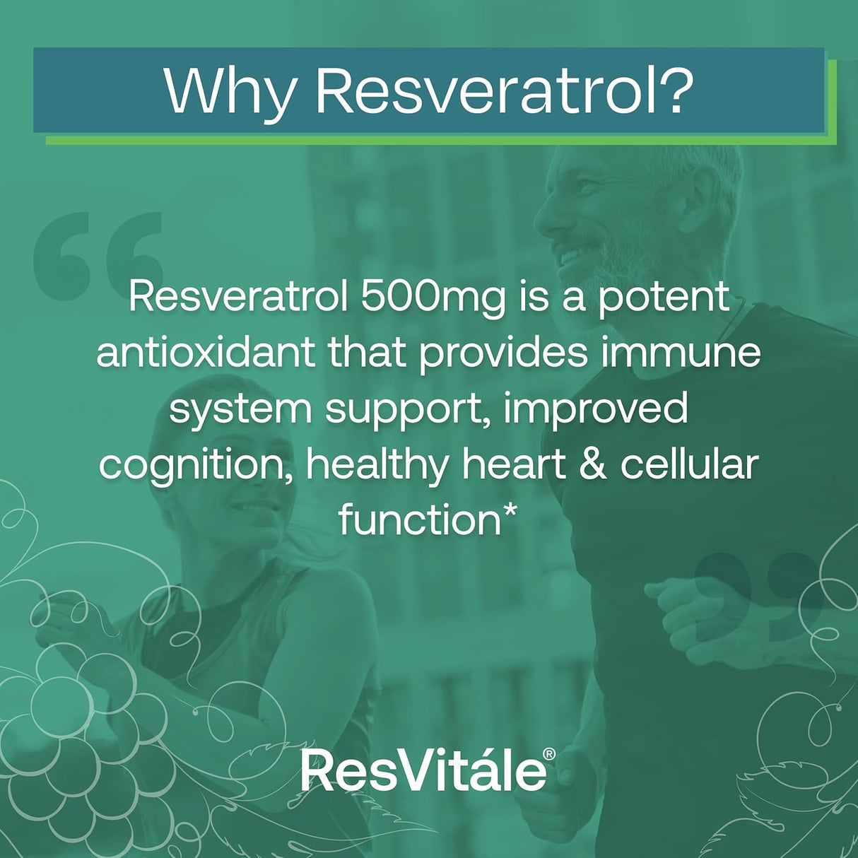 Suplemento ResVitále Resveratrol 500 mg 60 cápsula vegetal