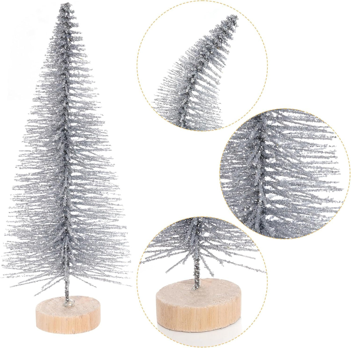 40Pcs Mini Árboles de Navidad Yookat con Base de Madera