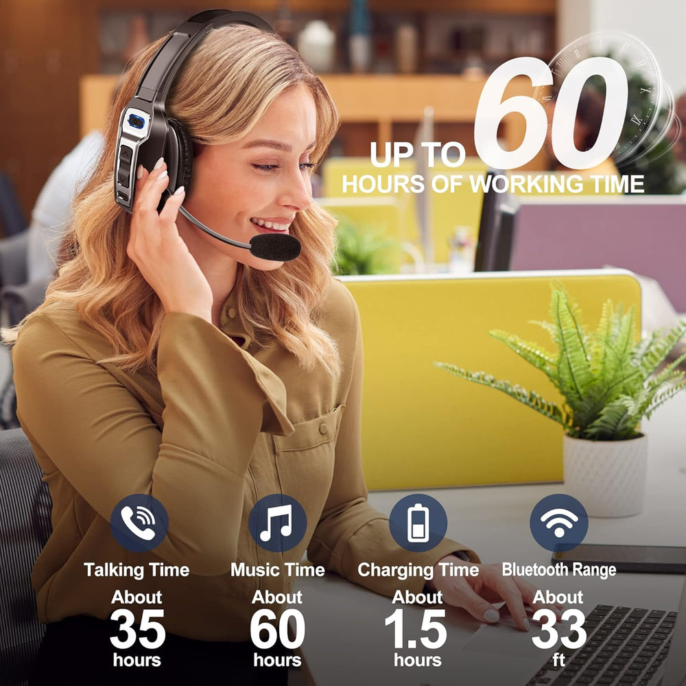 Auricular Bluetooth para camioneros, V5.2, cancelación ruidos