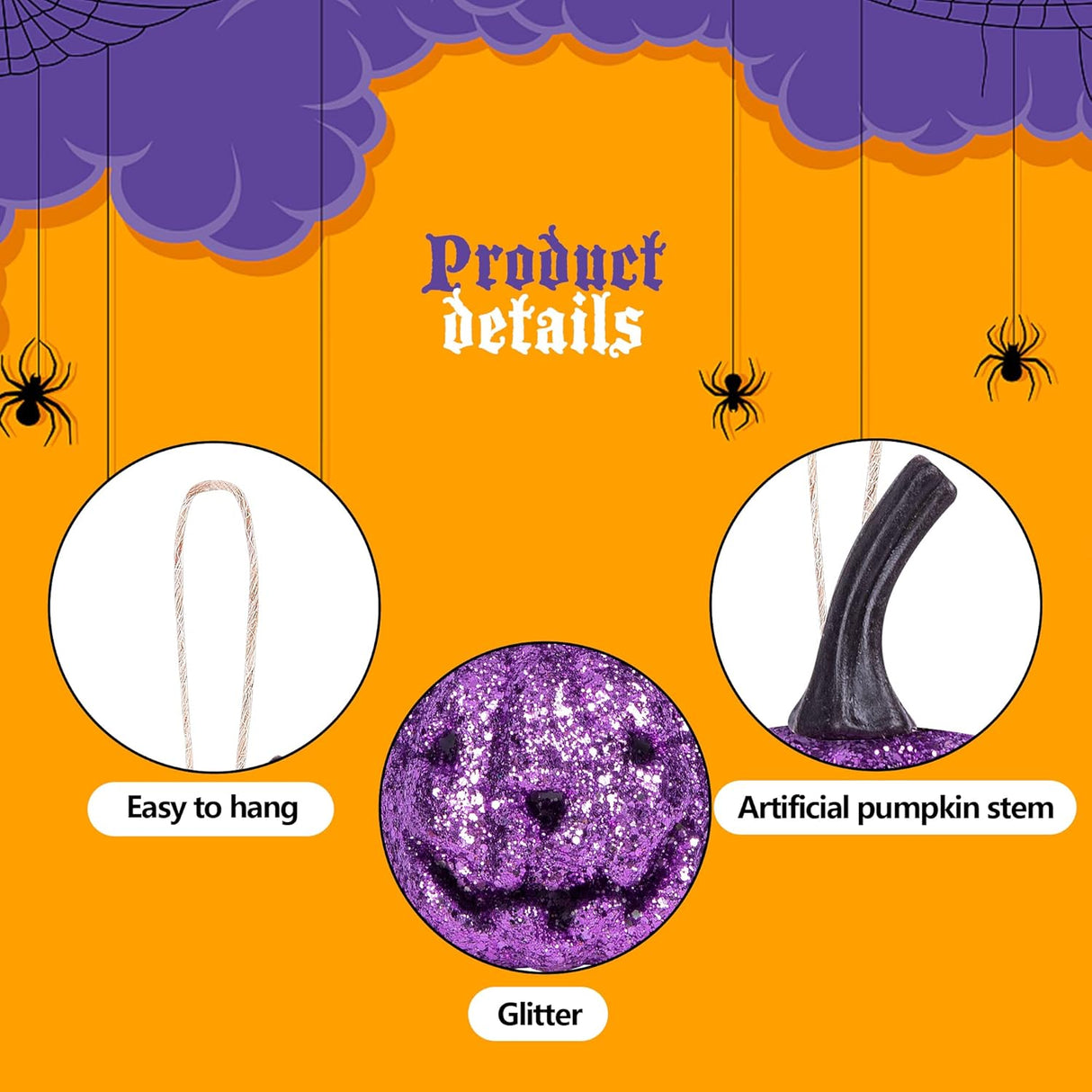 Kit de decoración para Halloween adornos de calabaza