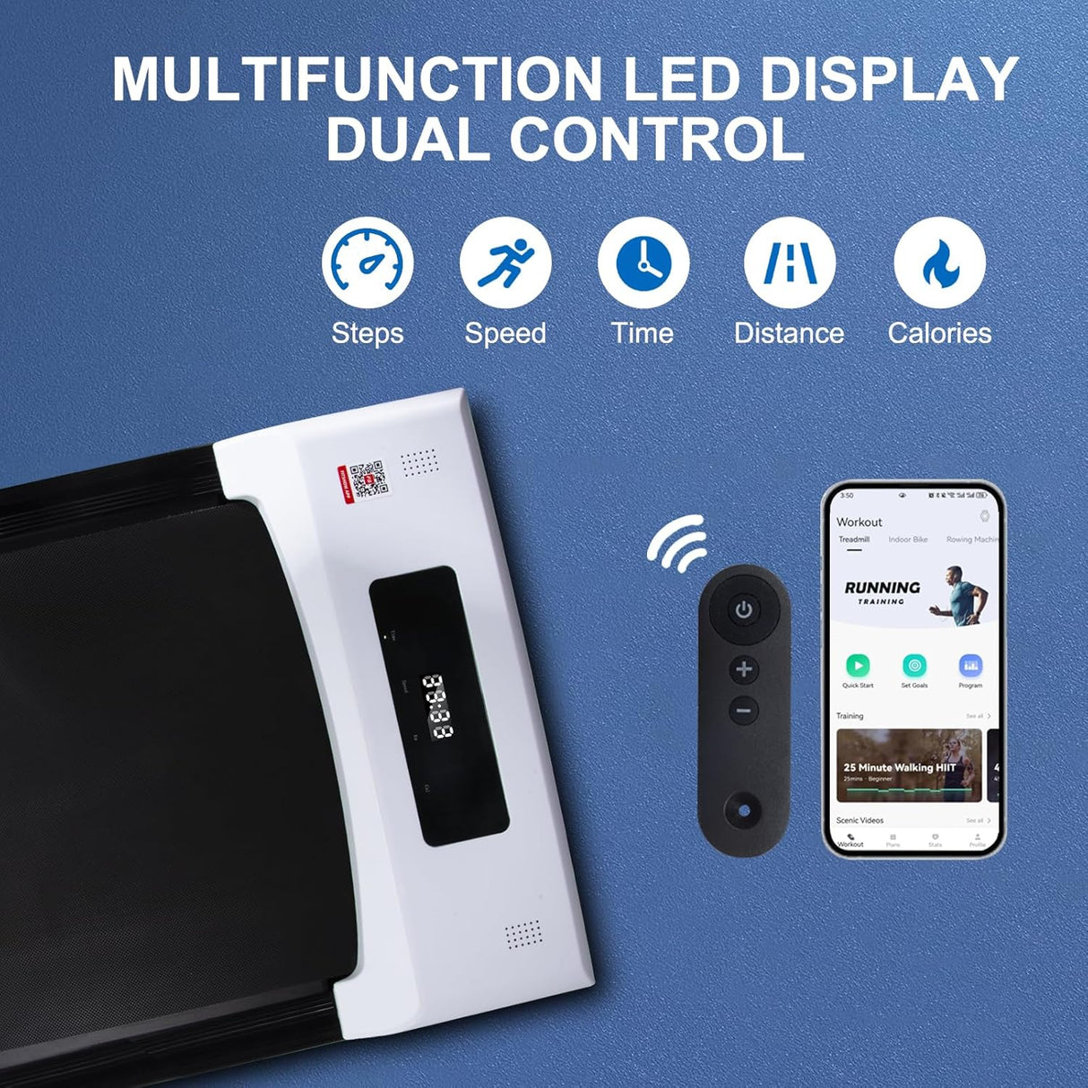 Caminadora Compacta Bajo Escritorio, FITSHOW, Control APP, 300 lb