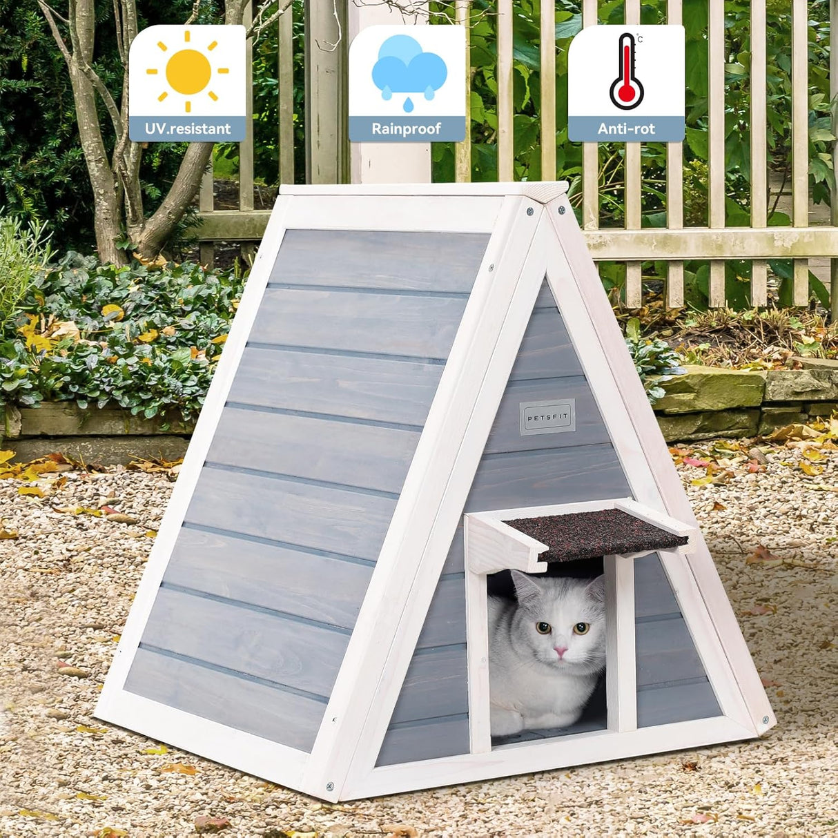 Casa para gatos al aire libre resistente a la intemperie