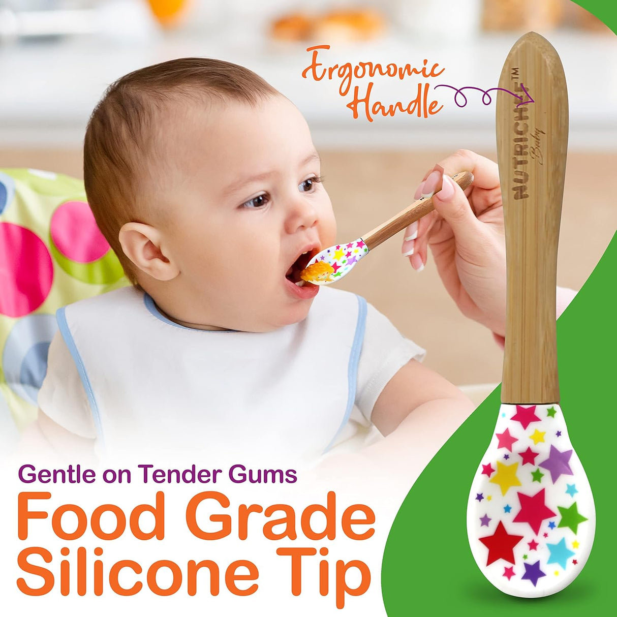 Juego de vajilla de bambú para bebé NutriChef NCBPS21