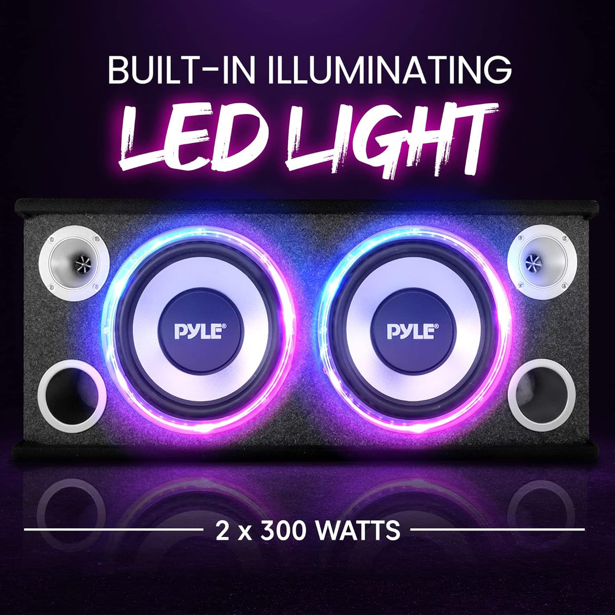 Parlantes de caja de subwoofer dual PYLE PL28BSL