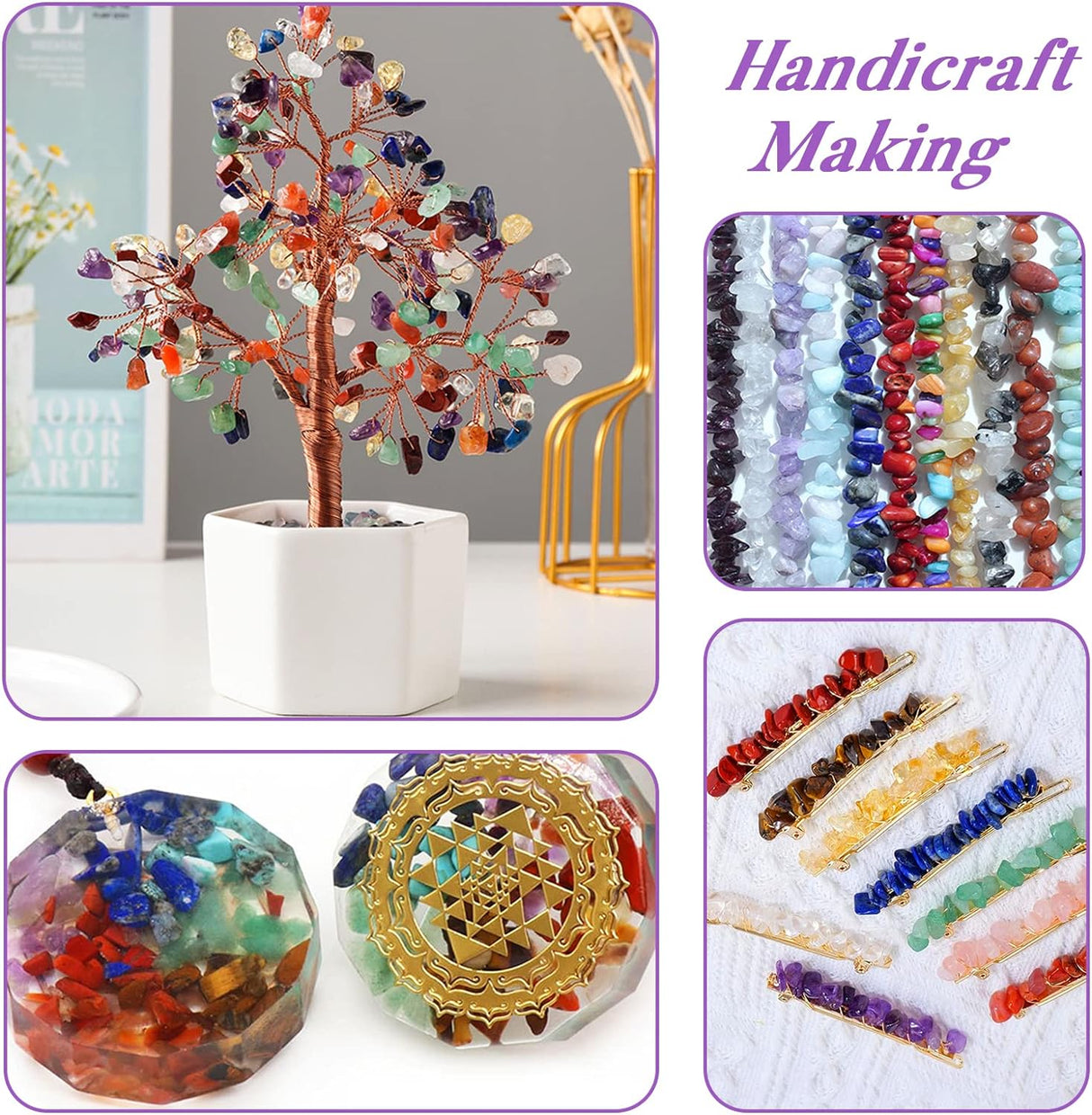 Piedras preciosas pulidas, cristales de rocas de 0.9 lb