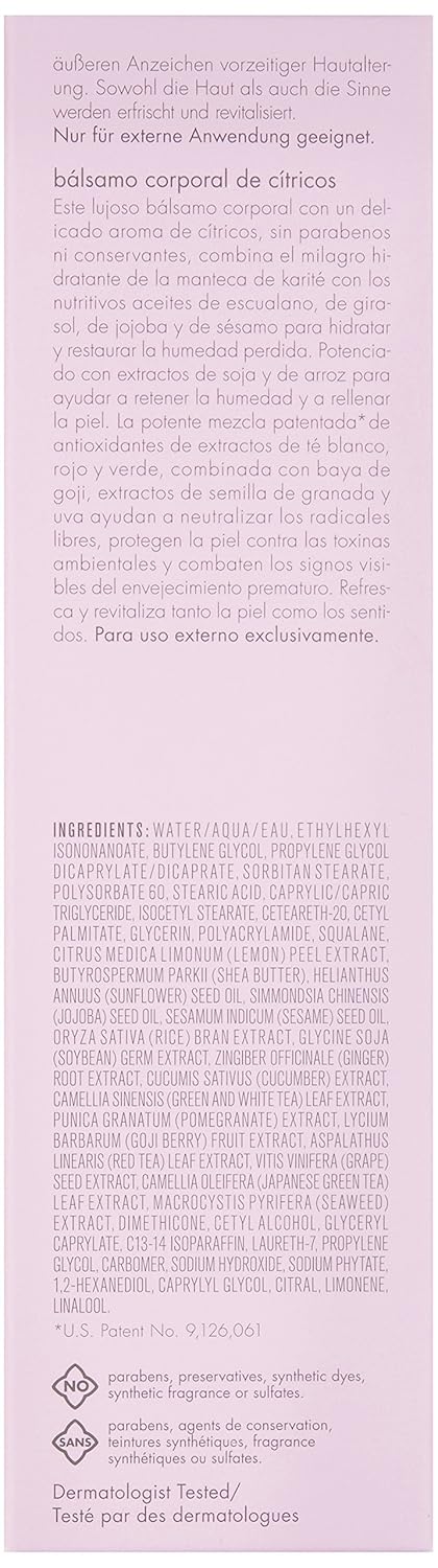 Bálsamo Corporal Cítrico, Hidratante y Suave, 6.7 Fl Oz