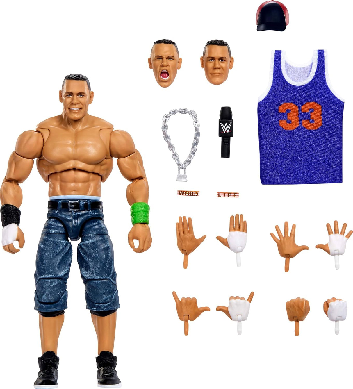 Figura de acción John Cena Ultimate Edition de Mattel, 10+ piezas
