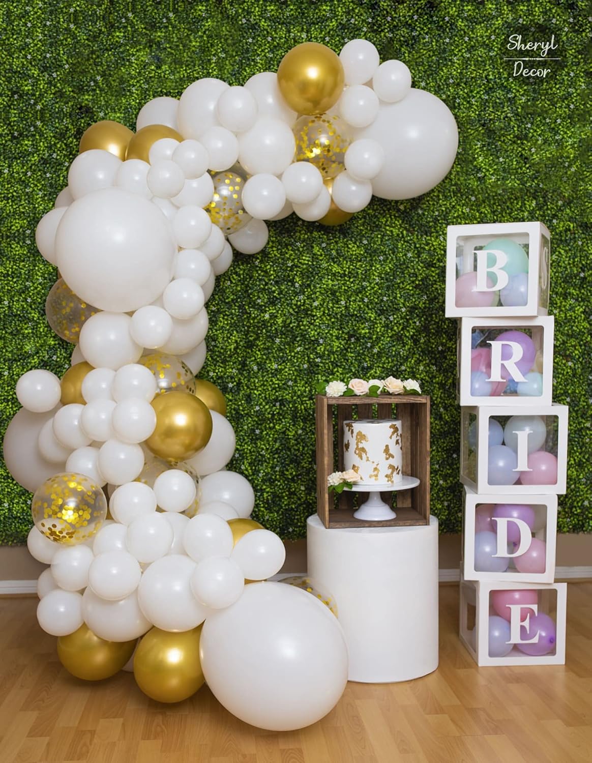 Kit de Guirnalda y Arco de Globos Blanco y Dorado para Fiestas