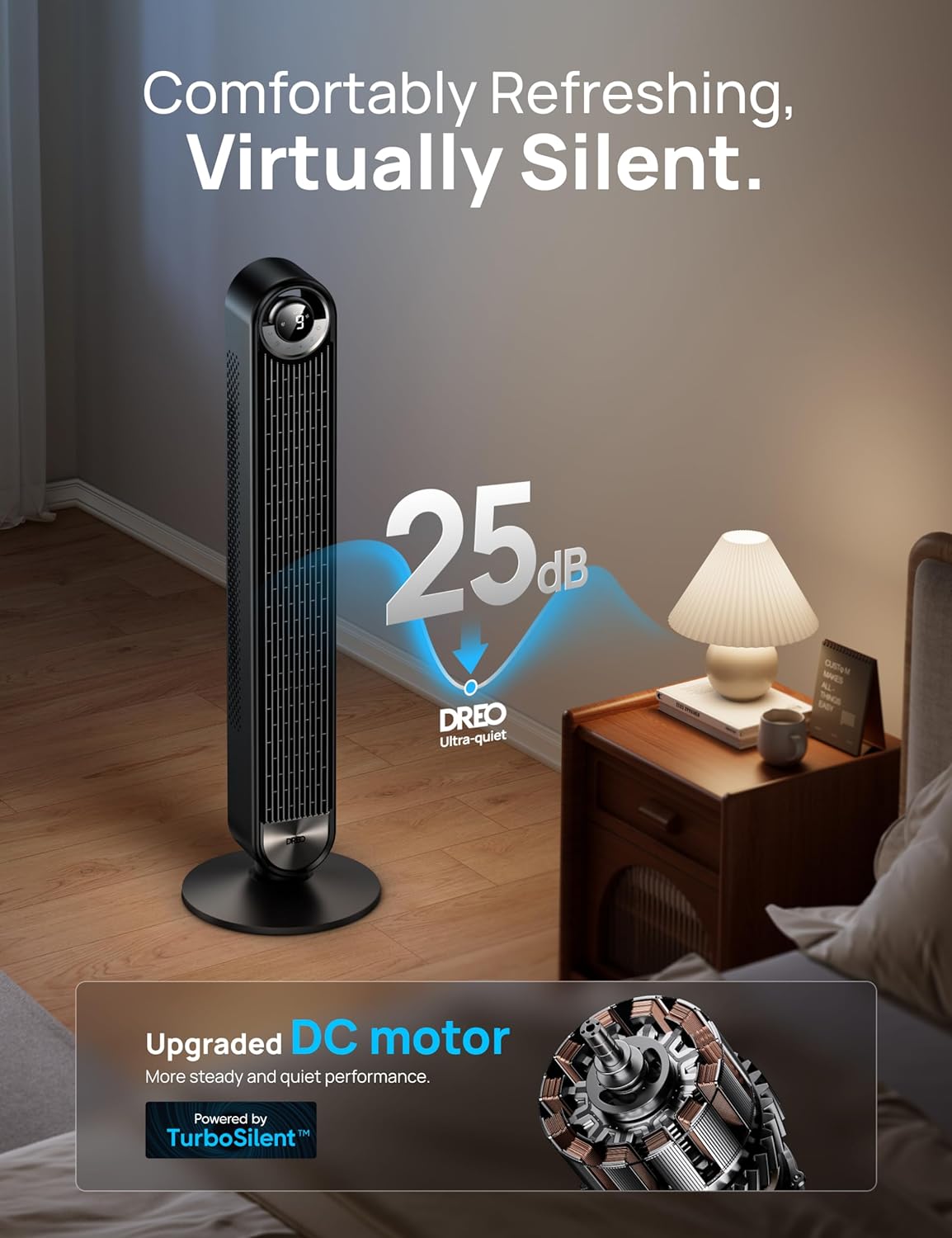Ventilador Dreo Ultra Silencioso 9 Velocidades Oscilante 26ft/s