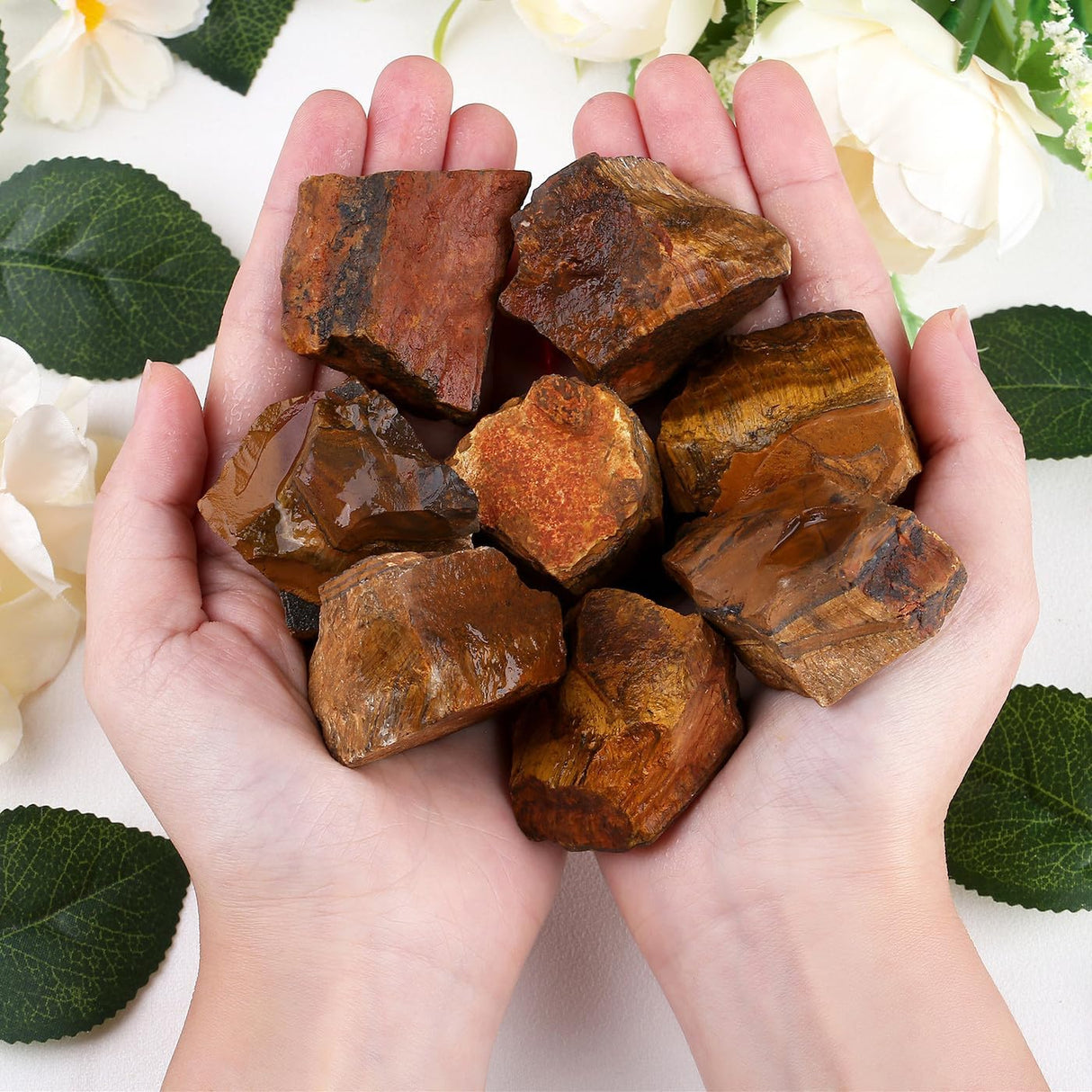 Cristales crudos de ojo de tigre a granel, cristales 2 in