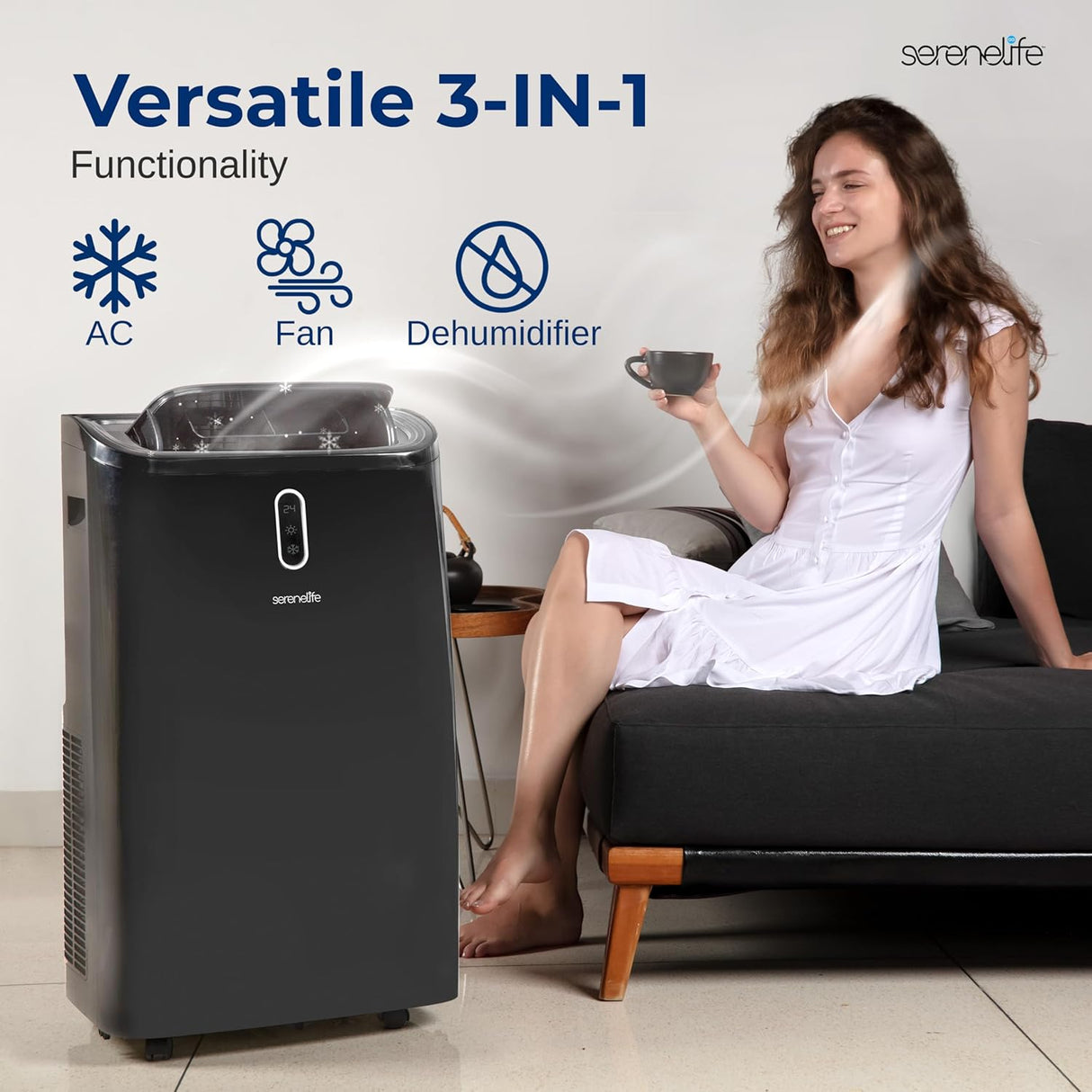 Aire acondicionado portátil SereneLife 12000 BTU SLPAC242B