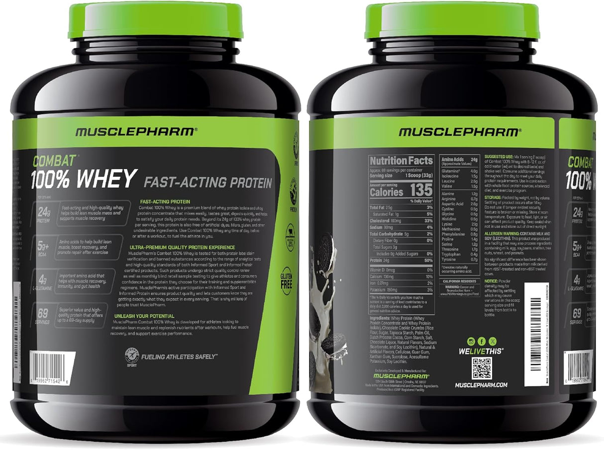 Proteína de Suero MusclePharm Combat 100% Cookies N Cream 5 lb