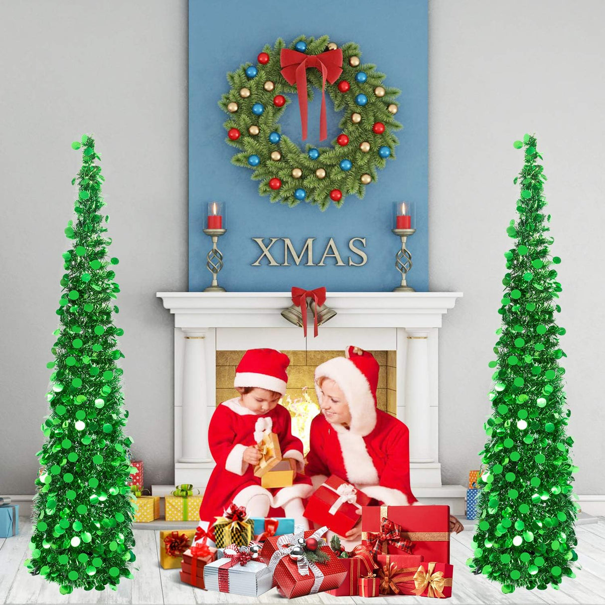 Árbol de Navidad MACTING 5ft Pop Up con luces y brillo