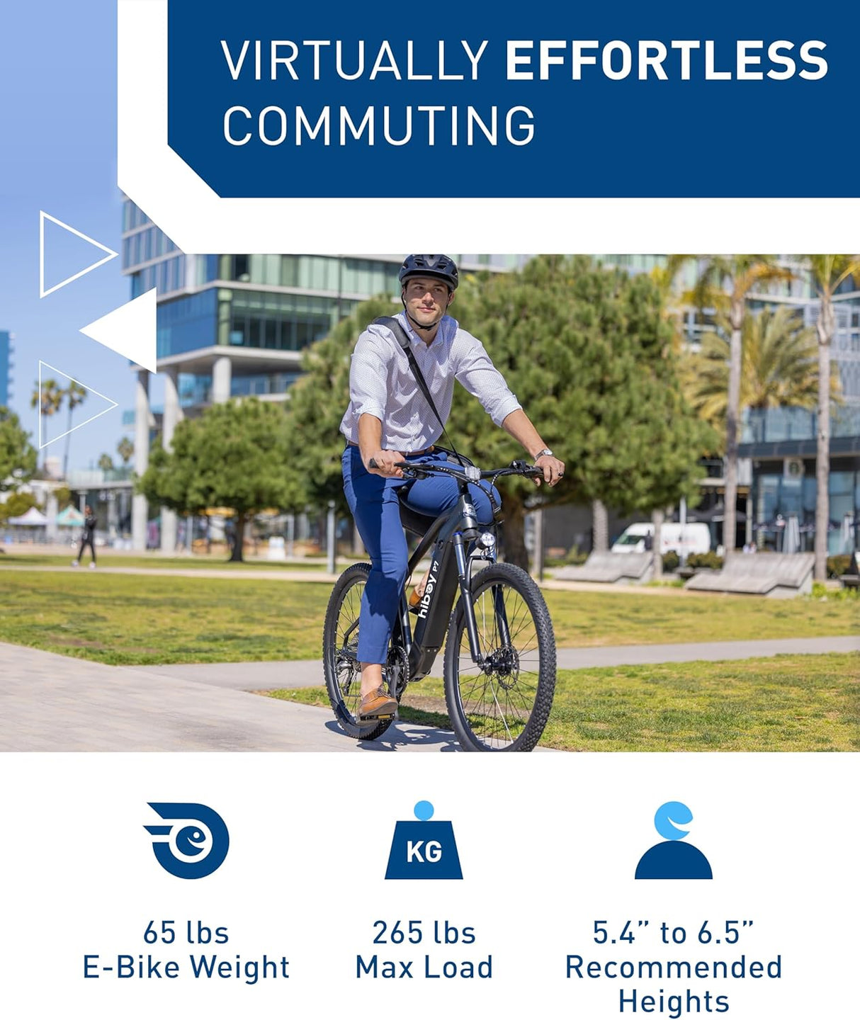 Bicicleta eléctrica Hiboy P7, 800W, 25mph, batería 696WH