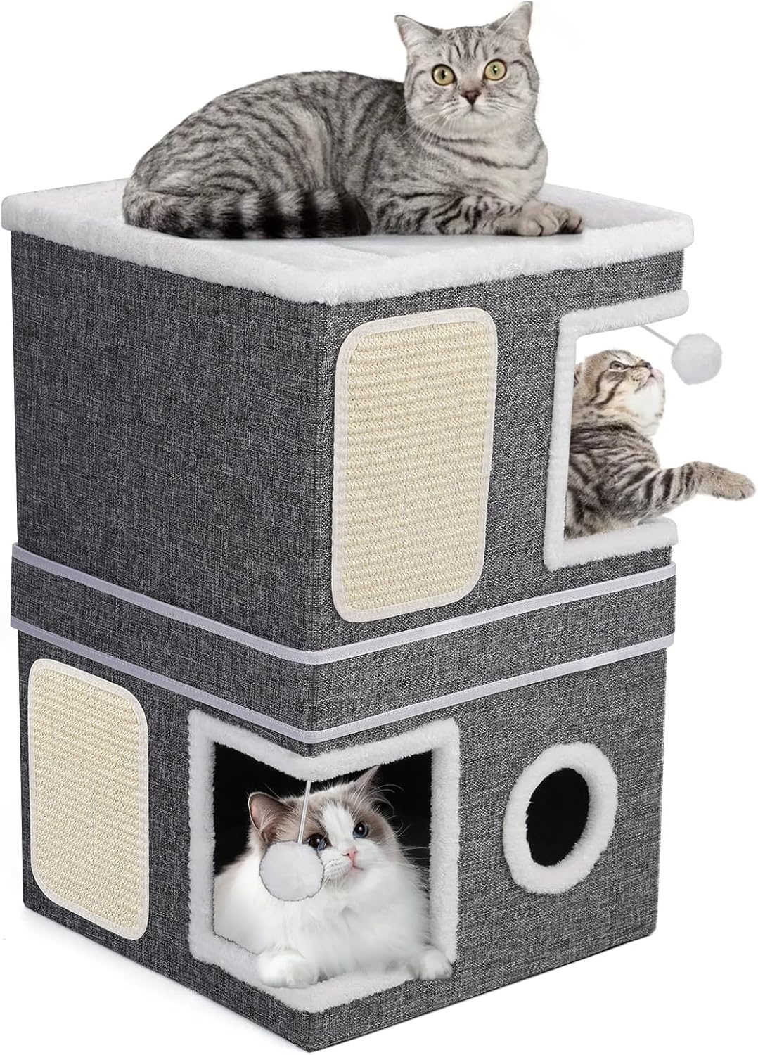 Casa de Gato de 2 Pisos, Marca XYZ, Cueva y Rascadores, Modelo ABC