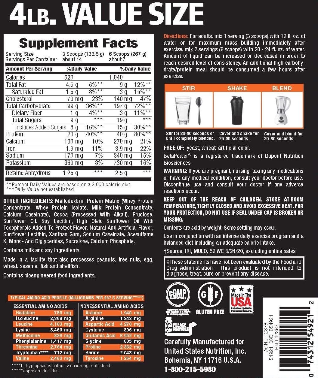 Ganador de masa super avanzada Body Fortress, chocolate 1-4lb