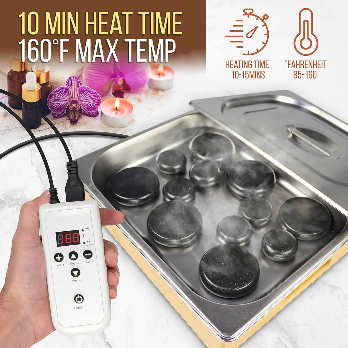 Piedras para Masajes portátil SERENELIFE PSLMSGST20