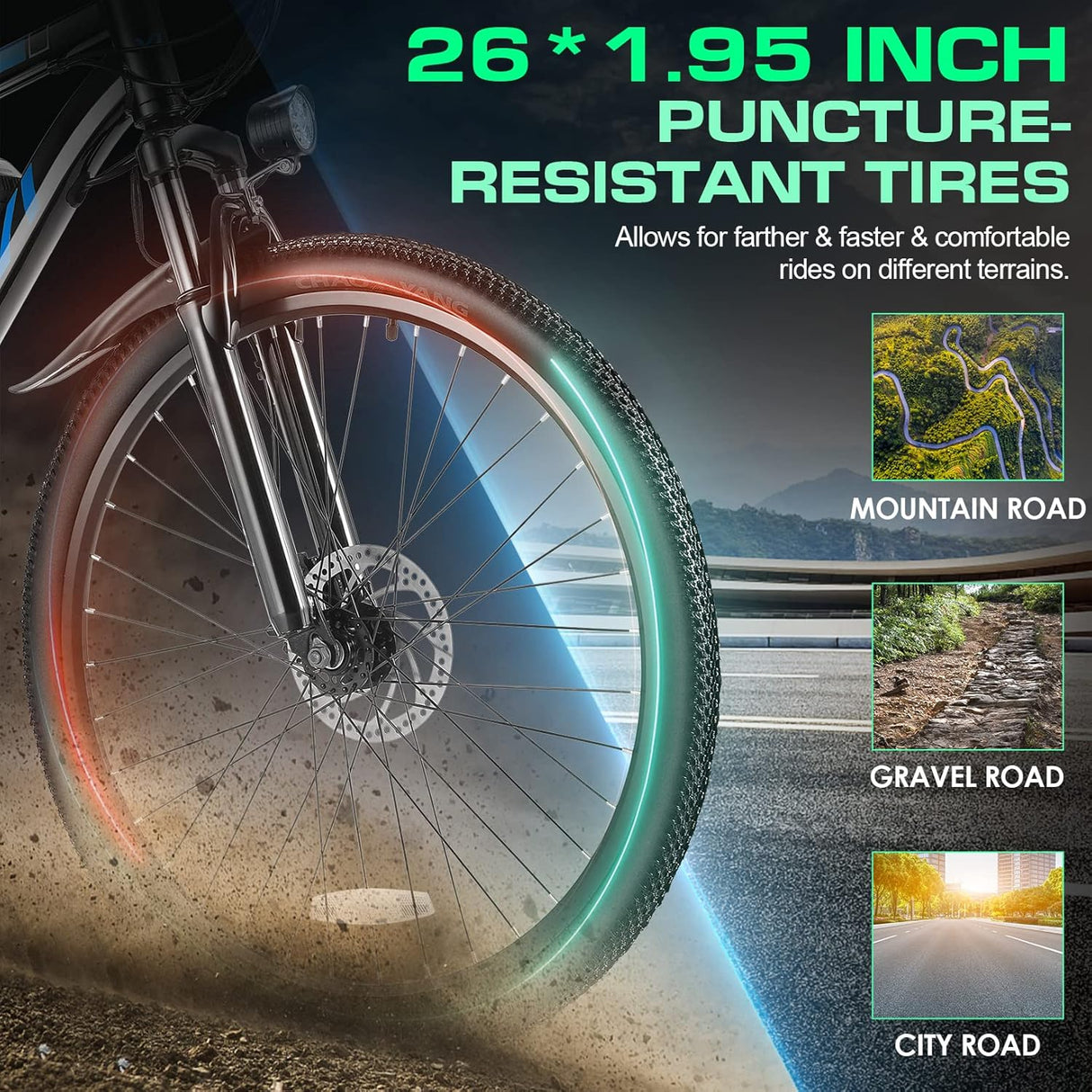 Bicicleta Eléctrica Vivi 780W, 50 millas, 21 velocidades, 26”