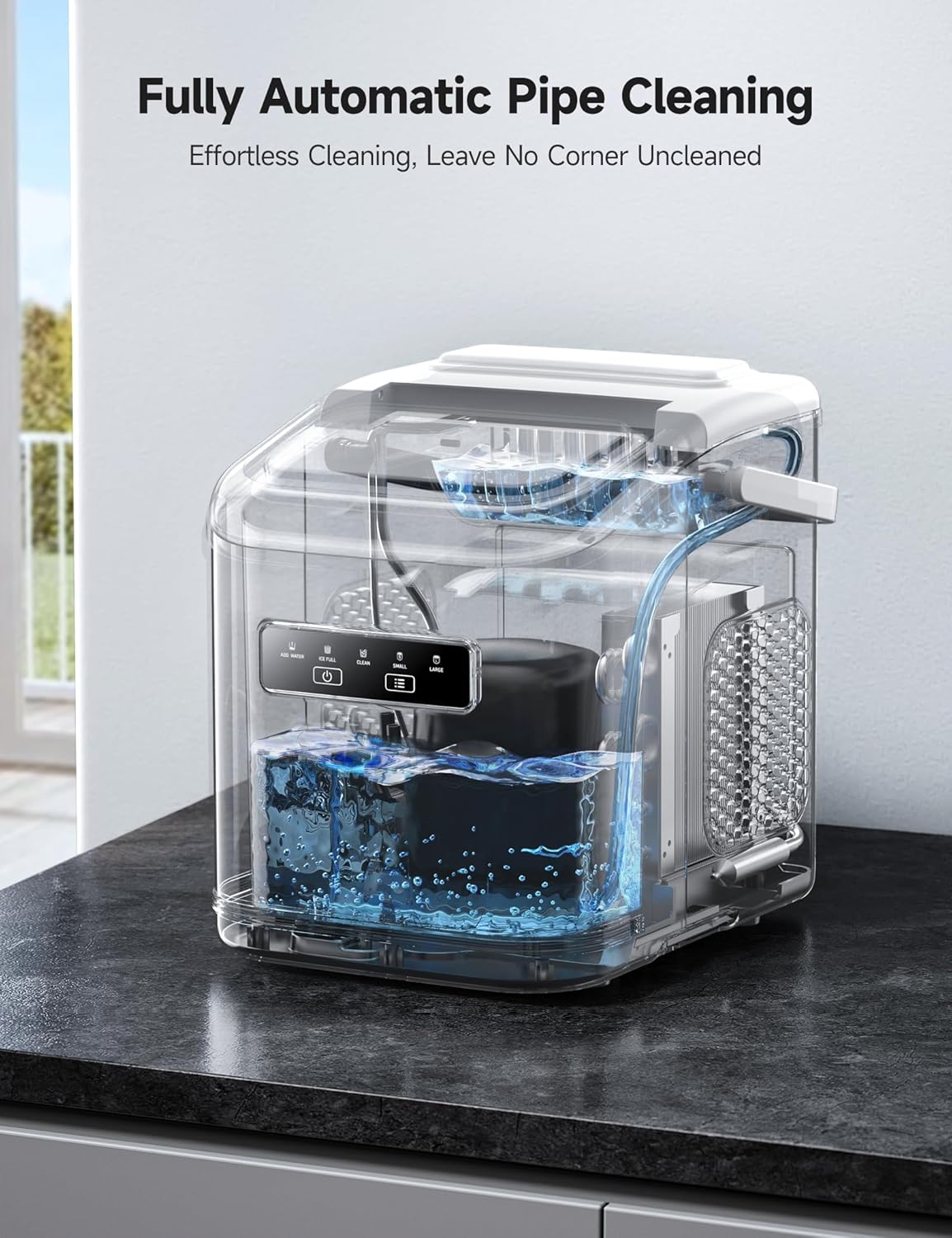 Máquina de Hielo HiCOZY, 26 lbs/día, Auto-Limpieza, Portátil