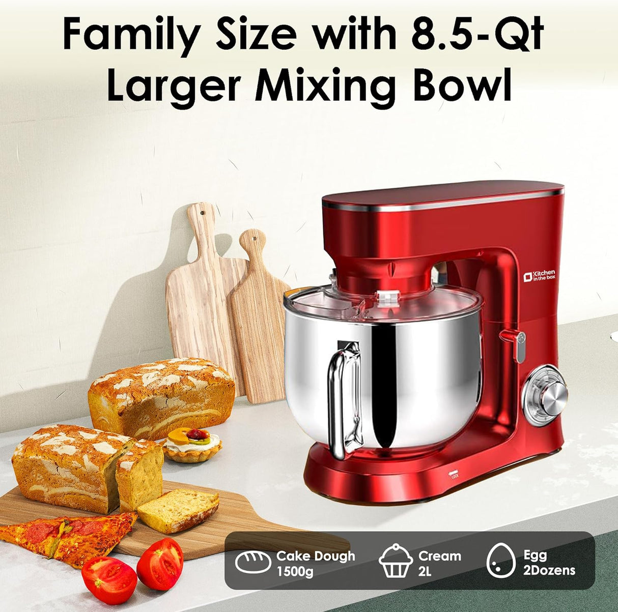 Batidora de pie Kitchen in the Box, 900W, 8.5 QT, 10 velocidades