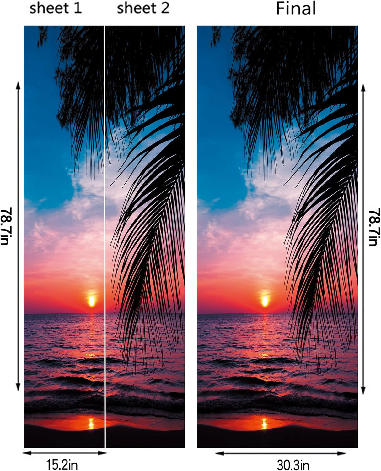 Pegatina de Puerta FLFK - Mural Removible 30.3 x 78.7 Set 2