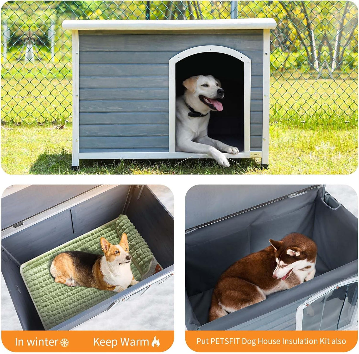 Casetas cuchas de madera para perros resistentes Petsfit