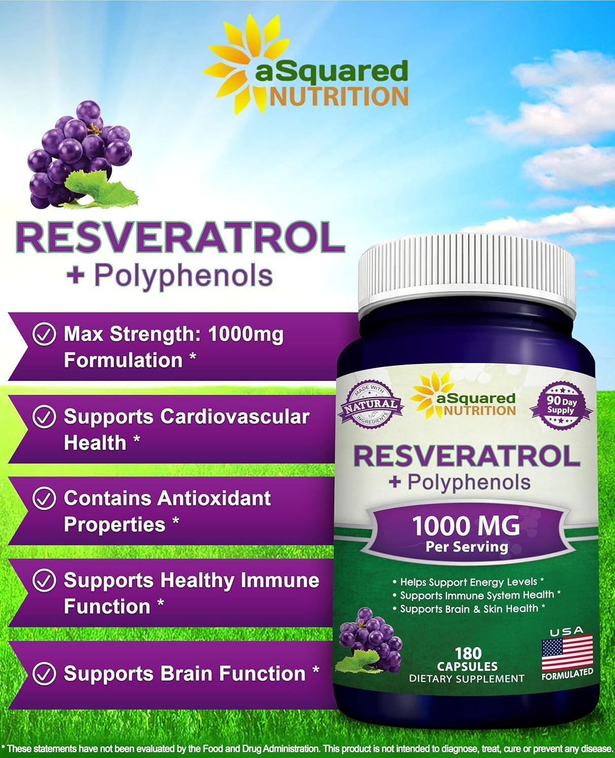 Suplemento Resveratrol natural con extracto de vino tinto
