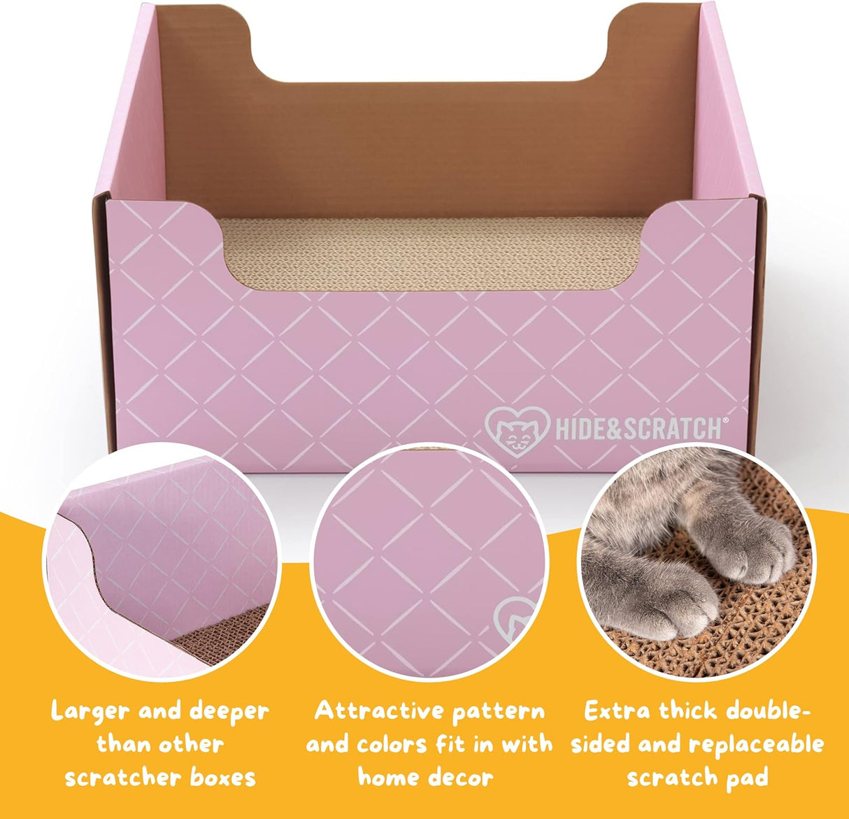 Rascador y tumbona extragrande de cartón resistente de gatos