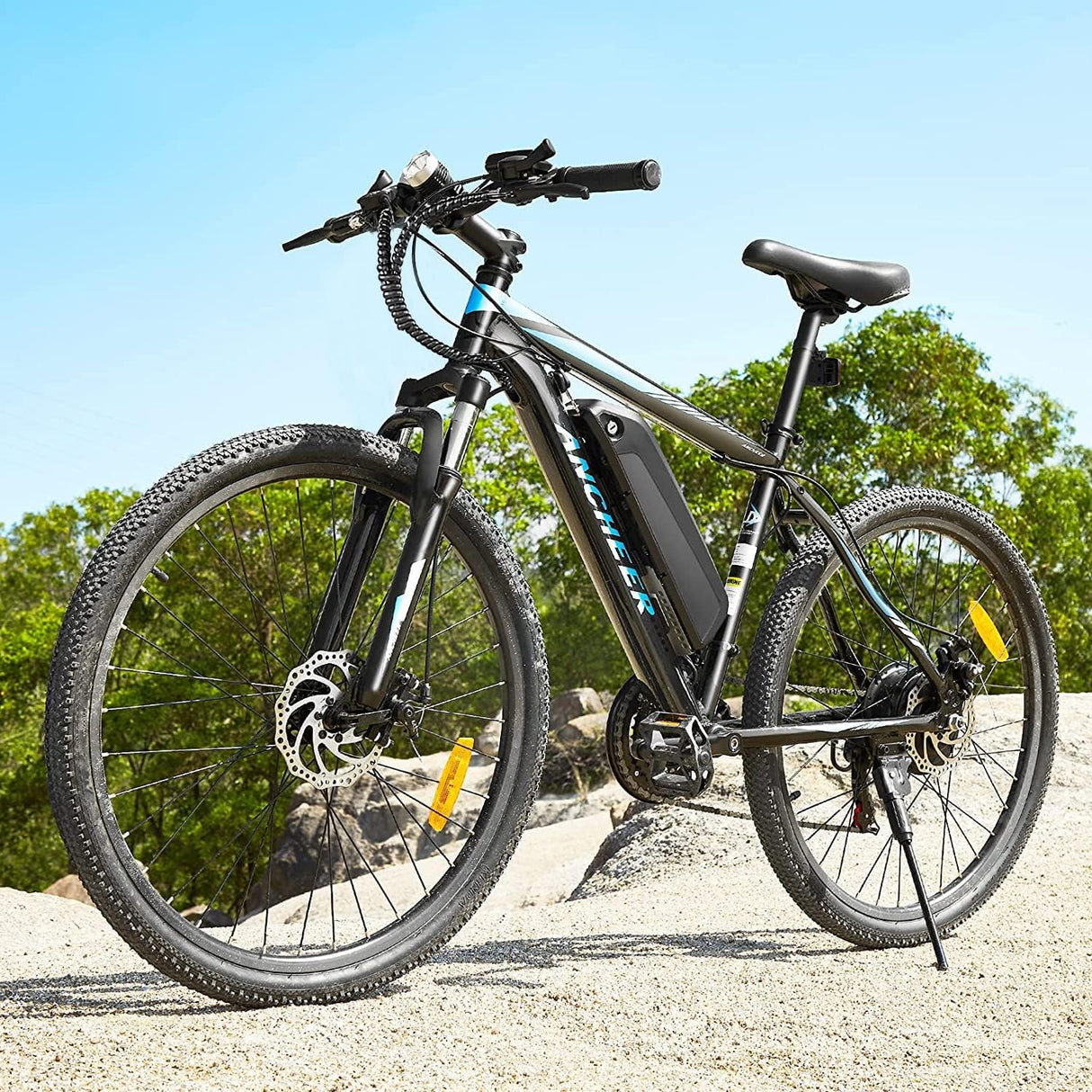 Bicicleta Eléctrica ANCHEER 750W, 55 millas, 21 Velocidades