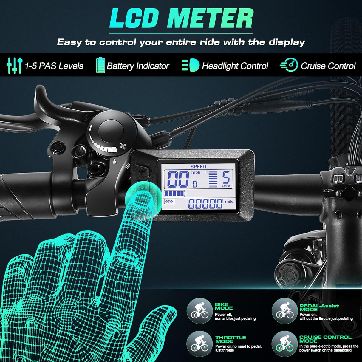 Bicicleta Eléctrica Vivi 26 780W, Batería Removible, 21 Velocidades