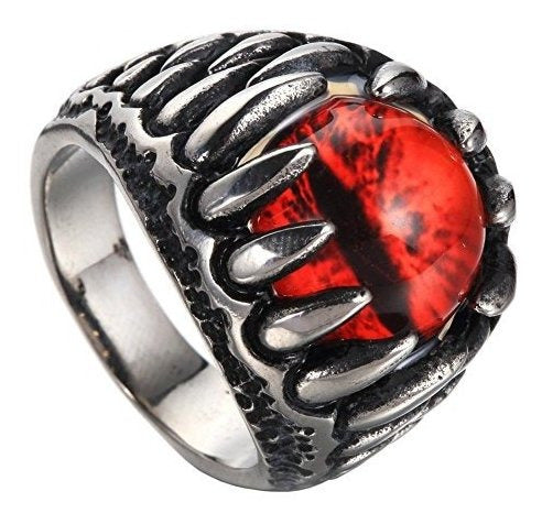 Jajafook Garra De Dragón Gótico Azul De Acero Inoxidable