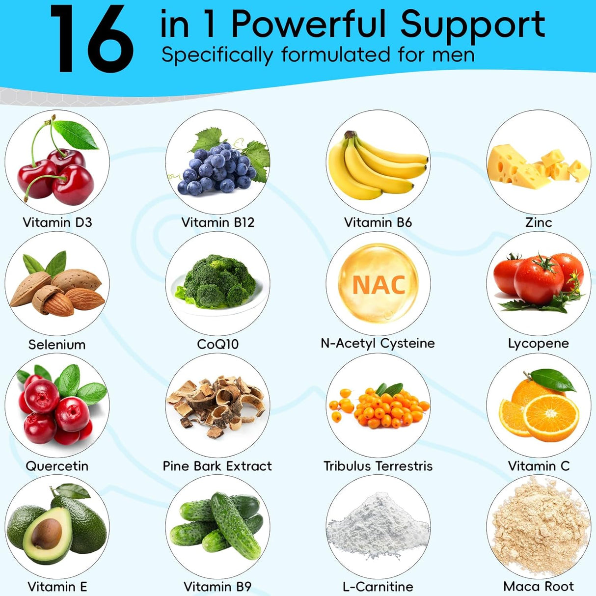 Suplemento para fertilidad masculina, 90 cápsulas