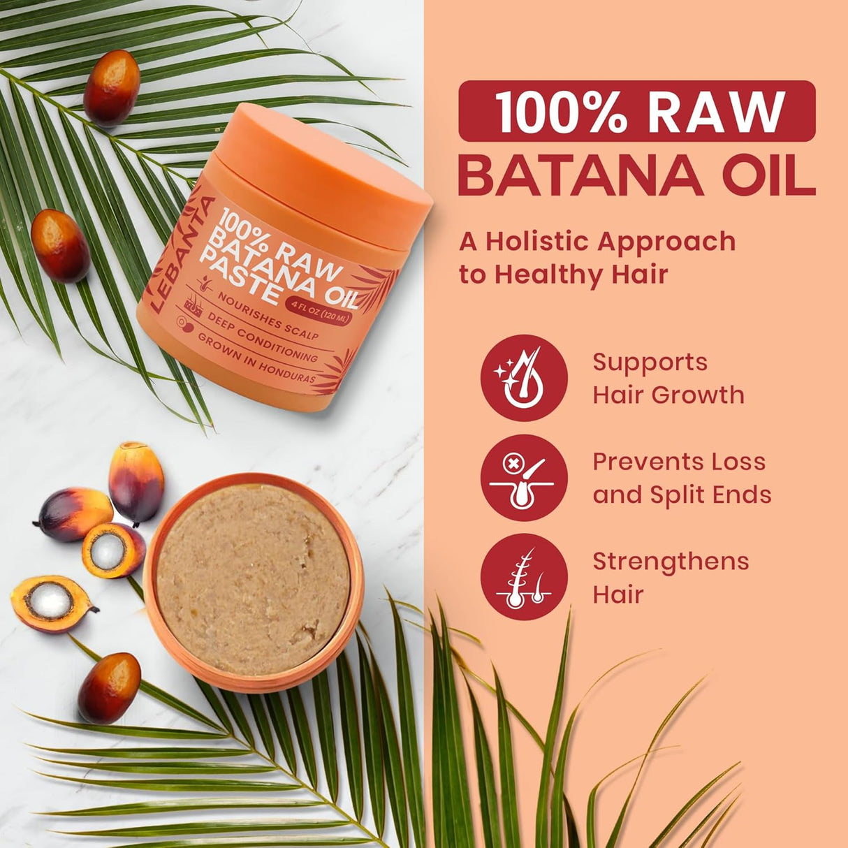 Aceite de Batana Puro para Cabello, Dr. Sebi, 4oz, Orgánico