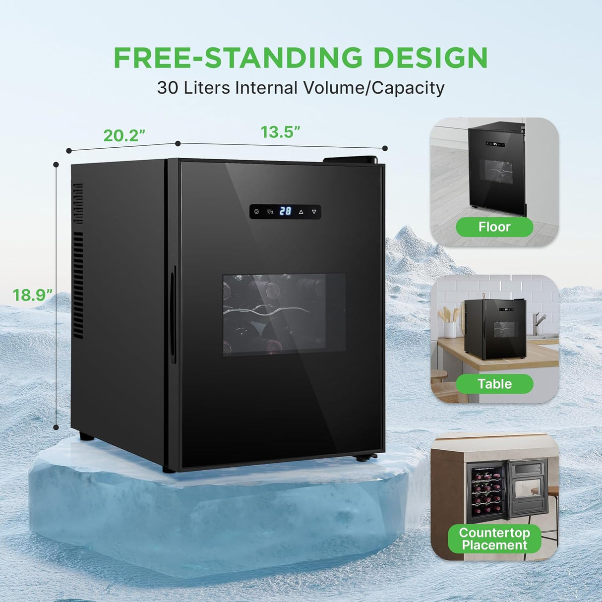 Enfriador de vino NutriChef PKCWC128, 12 botellas, digital