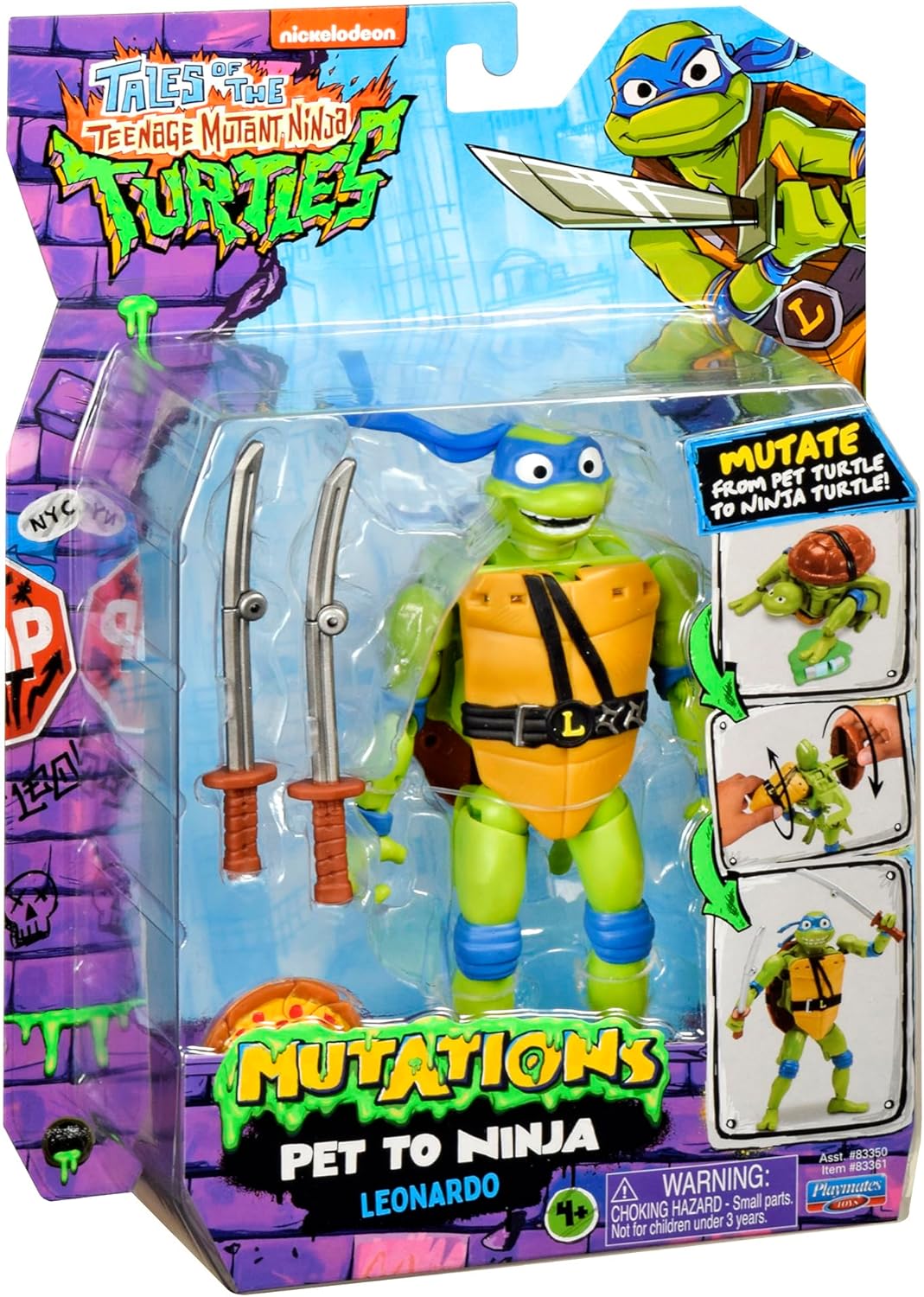 Figura Leonardo Mascota Ninja 5.5” de Playmates Toys Mutations