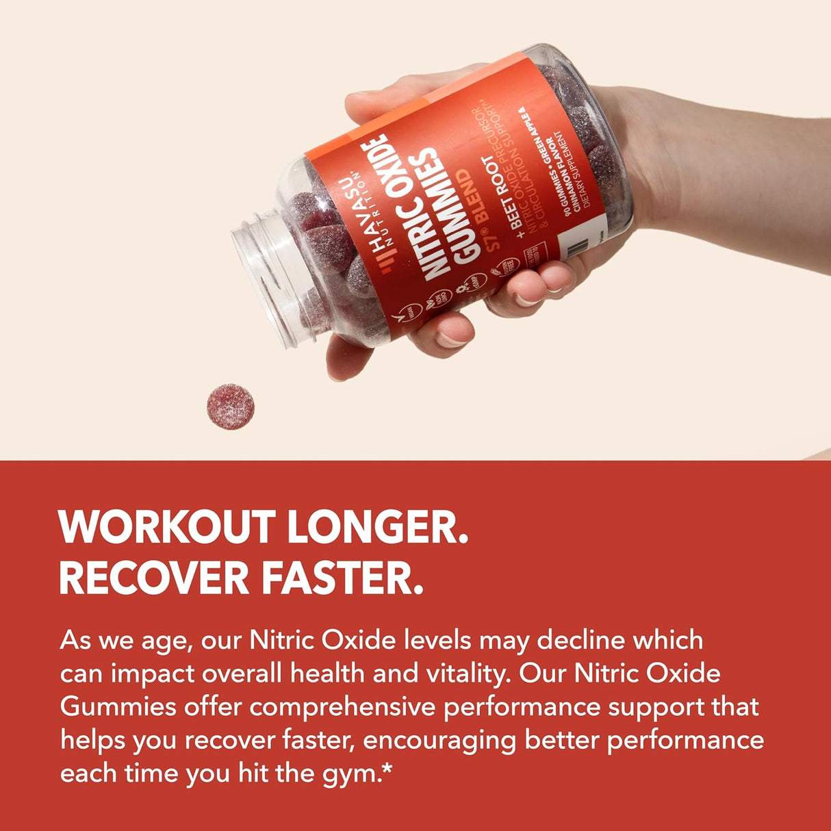 Gomitas de óxido nítrico con L-arginina y raíz de remolacha