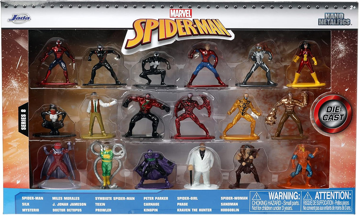 Jada Toys Figuras Marvel Spider-Man 18-Pack Serie 8