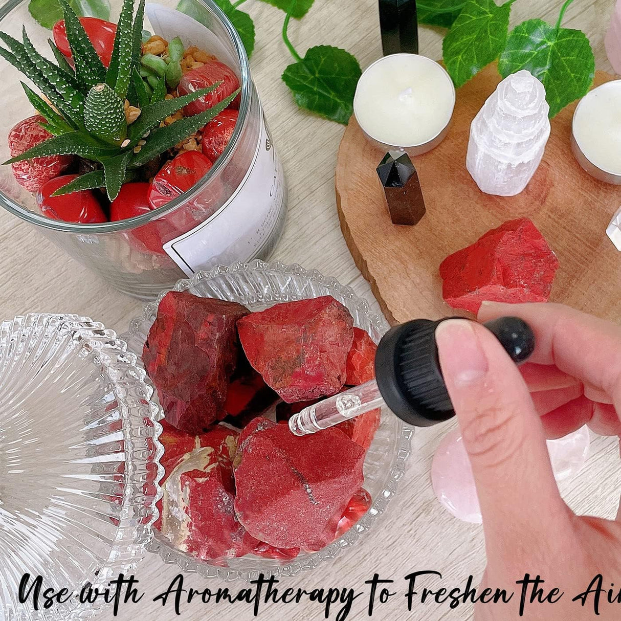 Cristales de jaspe rojo de 2 in, cristales crudos a granel