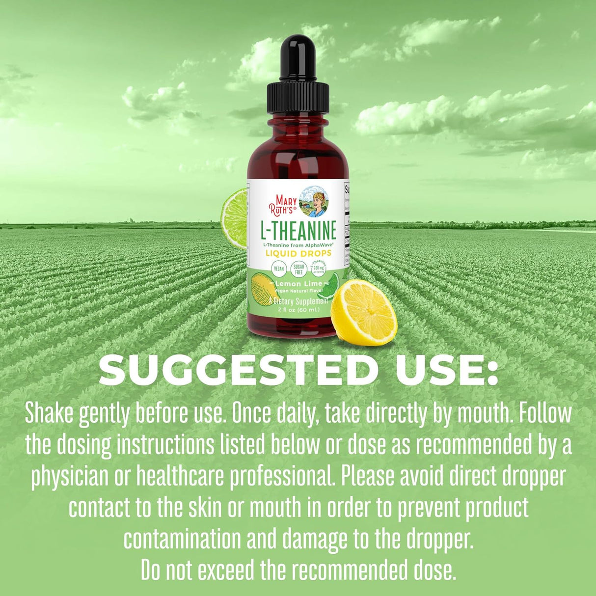 Suplemento líquidas de 200 mg L-teanina glicerina orgánica