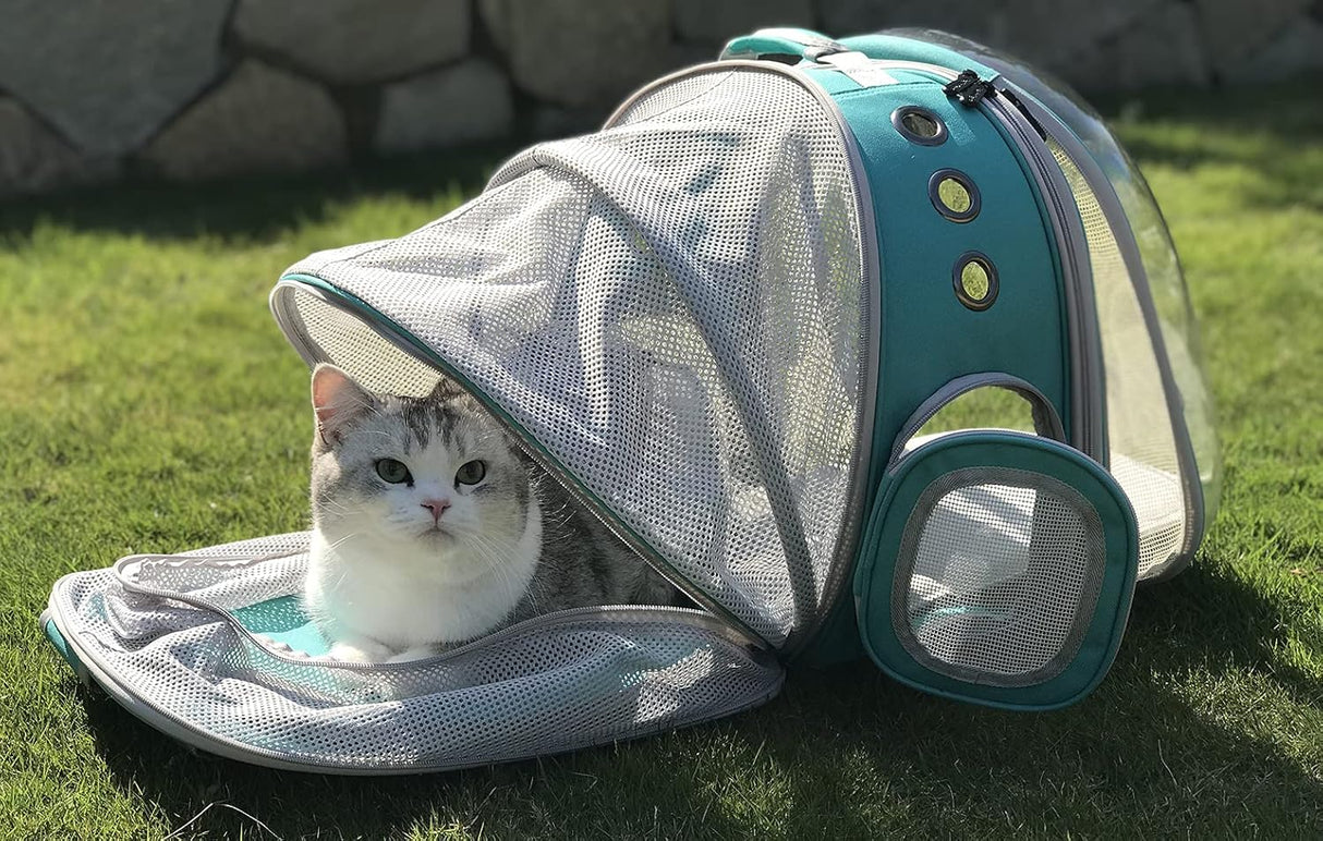Mochila Expandible para Gato, Marca Astronauta, Doble Extensión