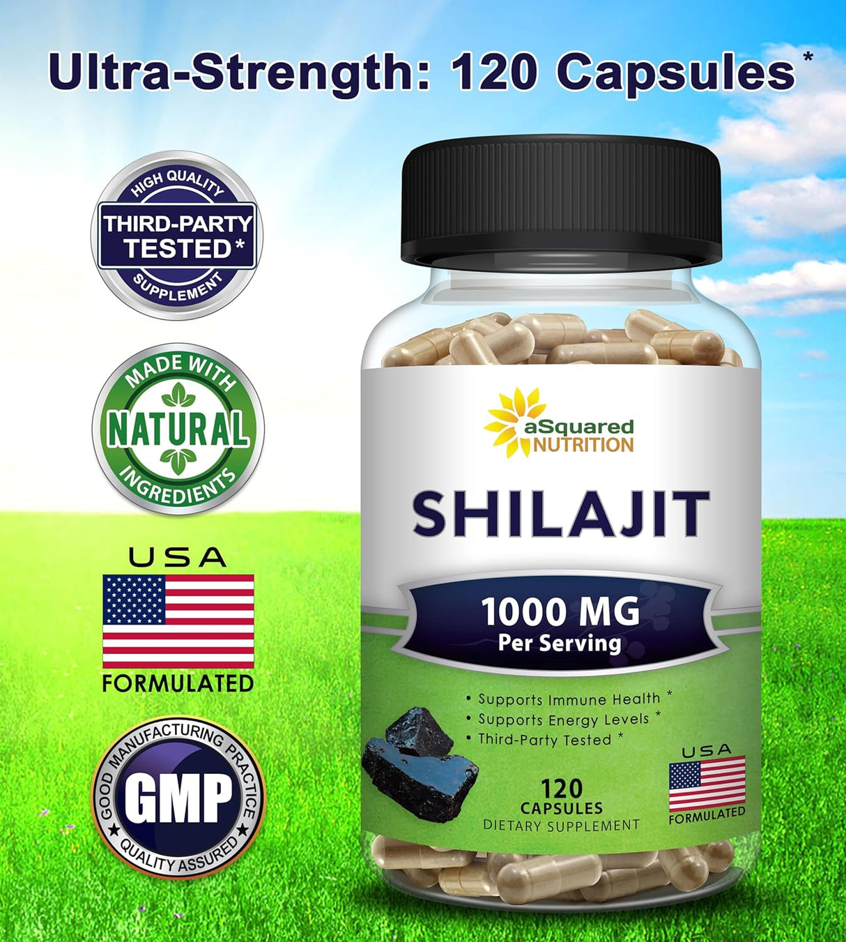 Suplemento Nutrition extracto puro Shilajit 1000mg - 120 cáp