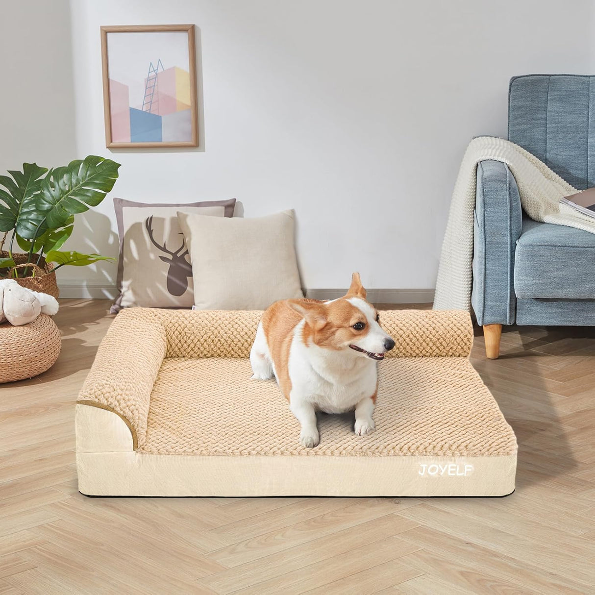 Cama ortopédica para perros medianos JOYELF, sofá L, lavable