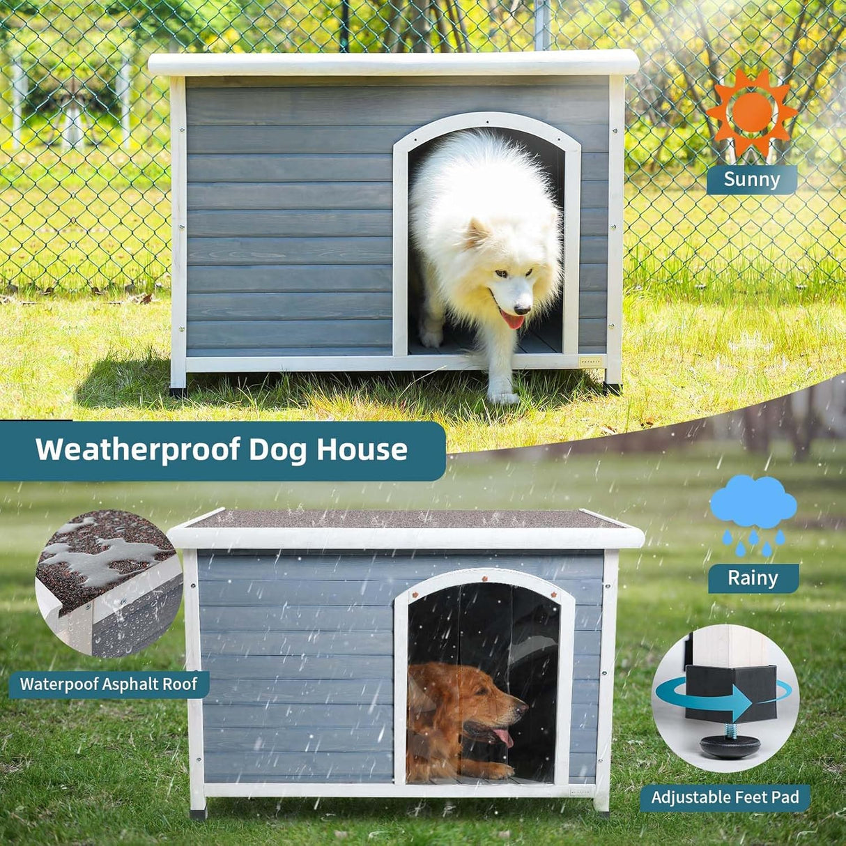 Casetas cuchas de madera para perros resistentes Petsfit